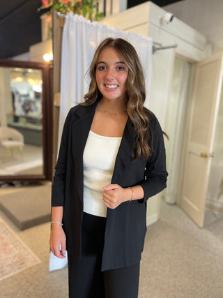 Black 3/4 Sleeve Blazer