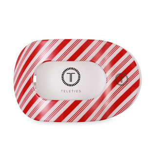 Teleties Flat Round Hair Clip | Large | Candy Cane Crush