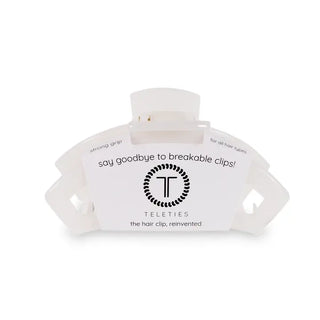 Teleties Open Coconut White Medium Hair Clip