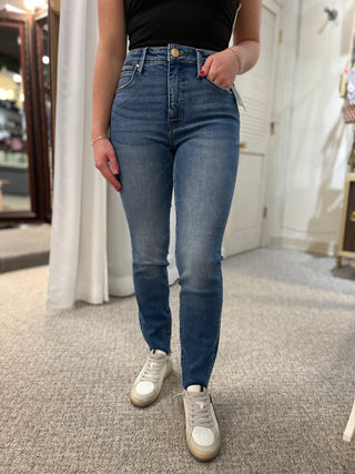 Kut from the Kloth Charlize High Rise Fab Ab Cigarette Leg Denim - Positively w/ Me Wash
