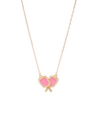 Pink Pickleball Paddle Pendant Necklace