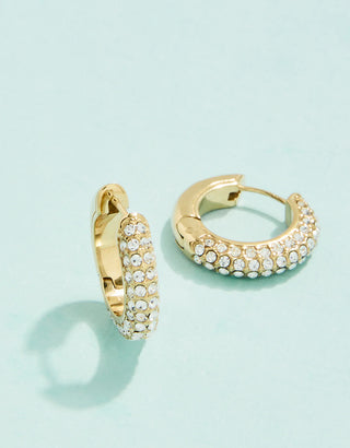 Spartina 449 Splash Collection Shine On Pave Hoop Earrings (18mm) - Crystal