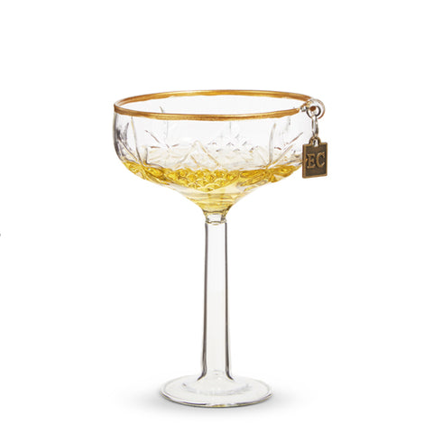 Eric Cortina 4.5" Elegant Coupe Champagne Ornament