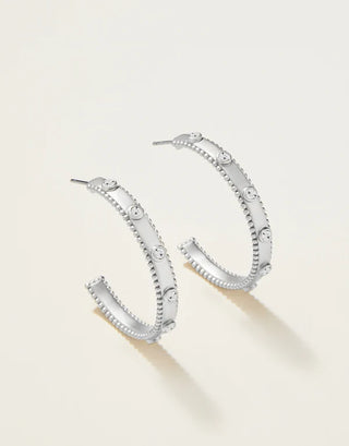 Spartina 449 Cristal Hoop Earrings - Silver