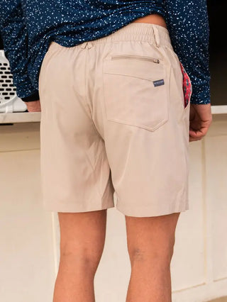 Burlebo Everyday Short - Light Khaki w/ American Flag Pockets
