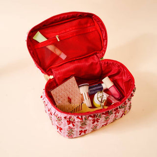 The Darling Effect Glam & Go Quilted Cosmetic Bag - Oh So Merry