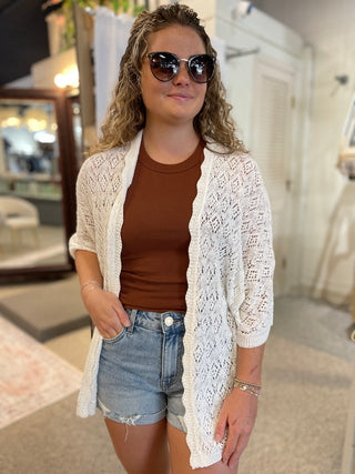 Off White Crochet Cardigan