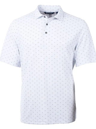 Cutter & Buck Virtue Eco Pique Tile Print Recycled Mens Polo - White