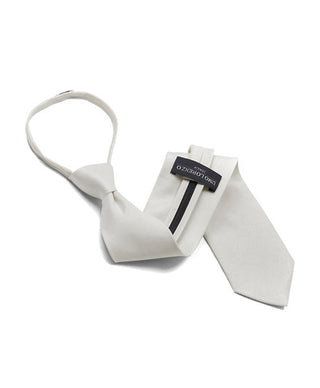 Men's White Zipper Tie