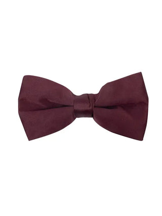 Men's Satin Clip On Bow Tie - Wine