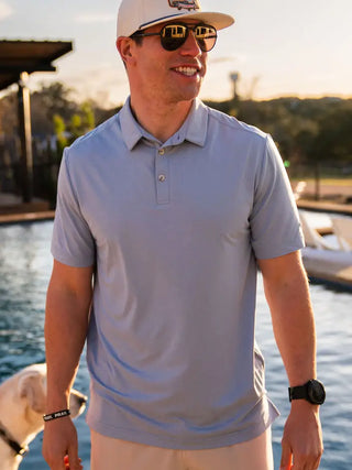 Burlebo Performance Polo - Heather Sky Blue