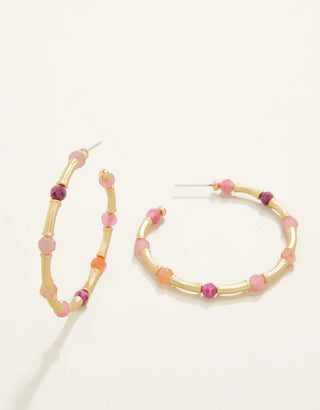 Spartina 449 Calm Waters Hoop Earrings - Ruby/Sun Stone