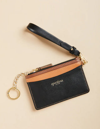 Spartina 449 Slim Card Coinpurse - Black/Brown Color Block