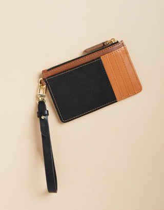 Spartina 449 Slim Card Coinpurse - Black/Brown Color Block