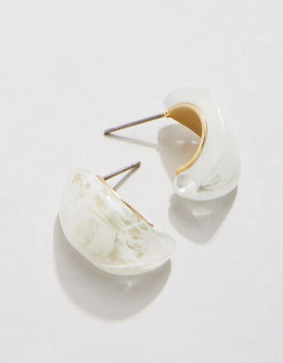 Spartina 449 Dew Drop Hoop Earrings - White