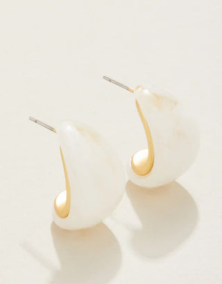 Spartina 449 Dew Drop Hoop Earrings - White