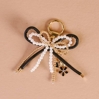 Black Layered Bows Bag Charm