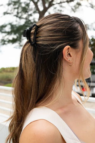 Teleties Small Open Jet Black Hair Clip