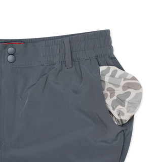 Burlebo Everyday Short - River Rock Grey - Classic Deer Camo Pocket