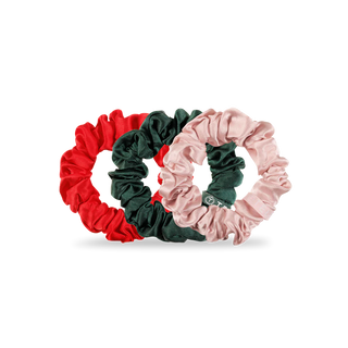 Teleties Poinsettia Silk Scrunchies (Large)