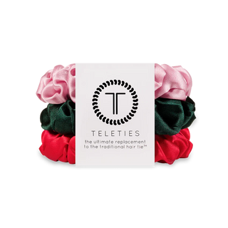 Teleties Poinsettia Silk Scrunchies (Large)