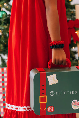 Teleties Poinsettia Silk Scrunchies (Small)