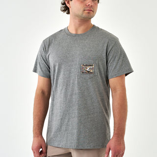 Burlebo Short Sleeve Tee - Mallard Duck Stamp - Dark Heather Grey