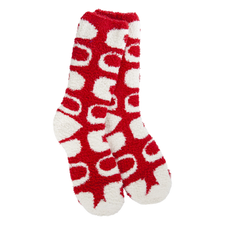 World's Softest Socks Holiday Knit Pickin' Fireside Crew Socks - Retro Geo Holiday
