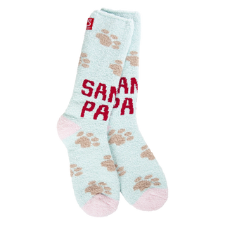 World's Softest Socks Holiday Christmas Cozy Crew Socks - Santa Paws