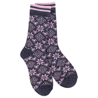 World's Softest Socks Holiday Confetti Crew - Diamond Denim