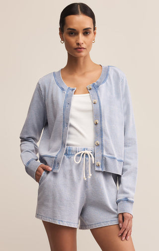 Z Supply Daily Knit Denim Cardigan - Washed Indigo