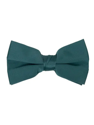 Men's Satin Clip On Bow Tie - Dark Green