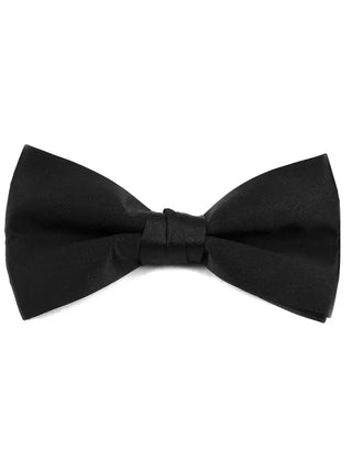 Men's Satin Clip On Bow Tie - Black