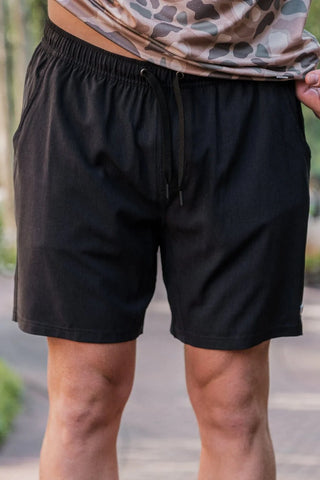 Burlebo Athletic Short - Heather Black - Retro Duck Camo Liner