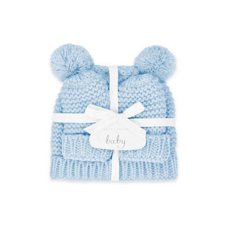 Baby Hat and Mittens Set - Blue (0-3 Months)