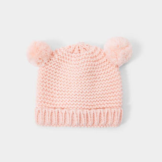 Knitted Hat And Mittens Set - Pink (0-3 Months)