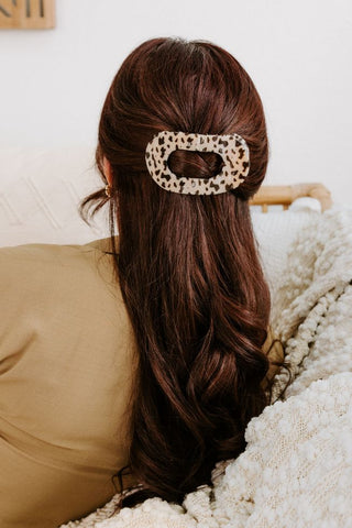 Teleties Blonde Tortoise Large Flat Round Clip