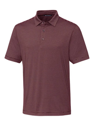 Cutter & Buck Forge Pencil Stripe Stretch Men's Polo - Bordeaux