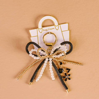 Black Layered Bows Bag Charm