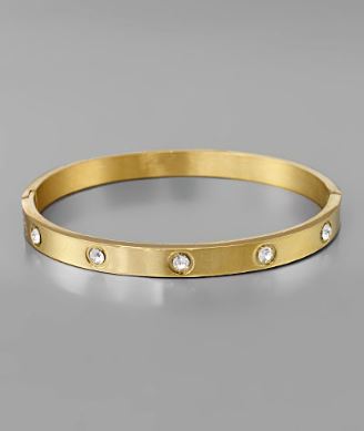 Gold Crystal Engraved Bracelet