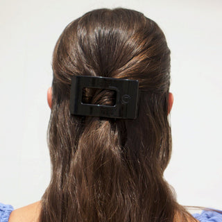 Teleties Jet Black Small Flat Rectangle Hair Clip