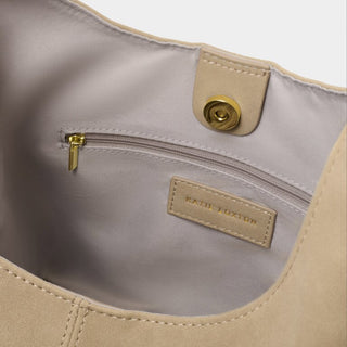 Katie Loxton Laila Slouch Shoulder Bag - Light Taupe Suedette