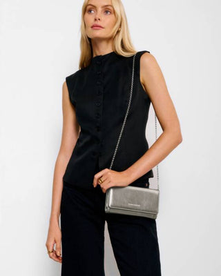 Katie Loxton Zea Patent Crackle Purse Crossbody - Pewter Patent