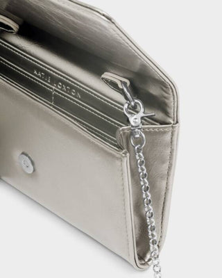 Katie Loxton Zea Patent Crackle Purse Crossbody - Pewter Patent