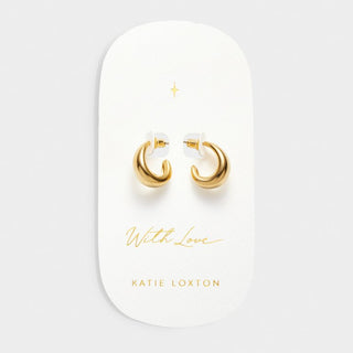 Katie Loxton 'With Love' Waterproof Gold Hoop Earrings