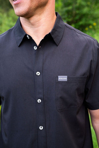 Burlebo Performance Button Up - Heather Black