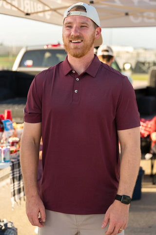Burlebo Performance Polo - Heather Maroon