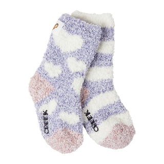 World's Softest Socks Youth Cozy Crew Socks - Heart & Stripe