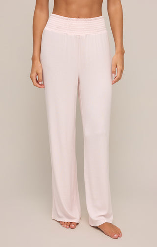 Dawn Lux Rib Pant - Whisper Pink