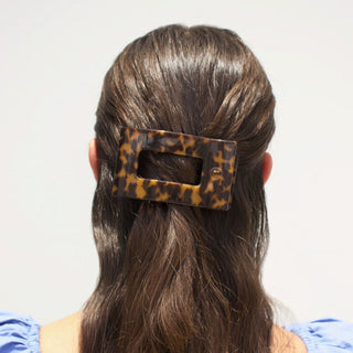 Teleties Tortoise Medium Flat Rectangle Hair Clip